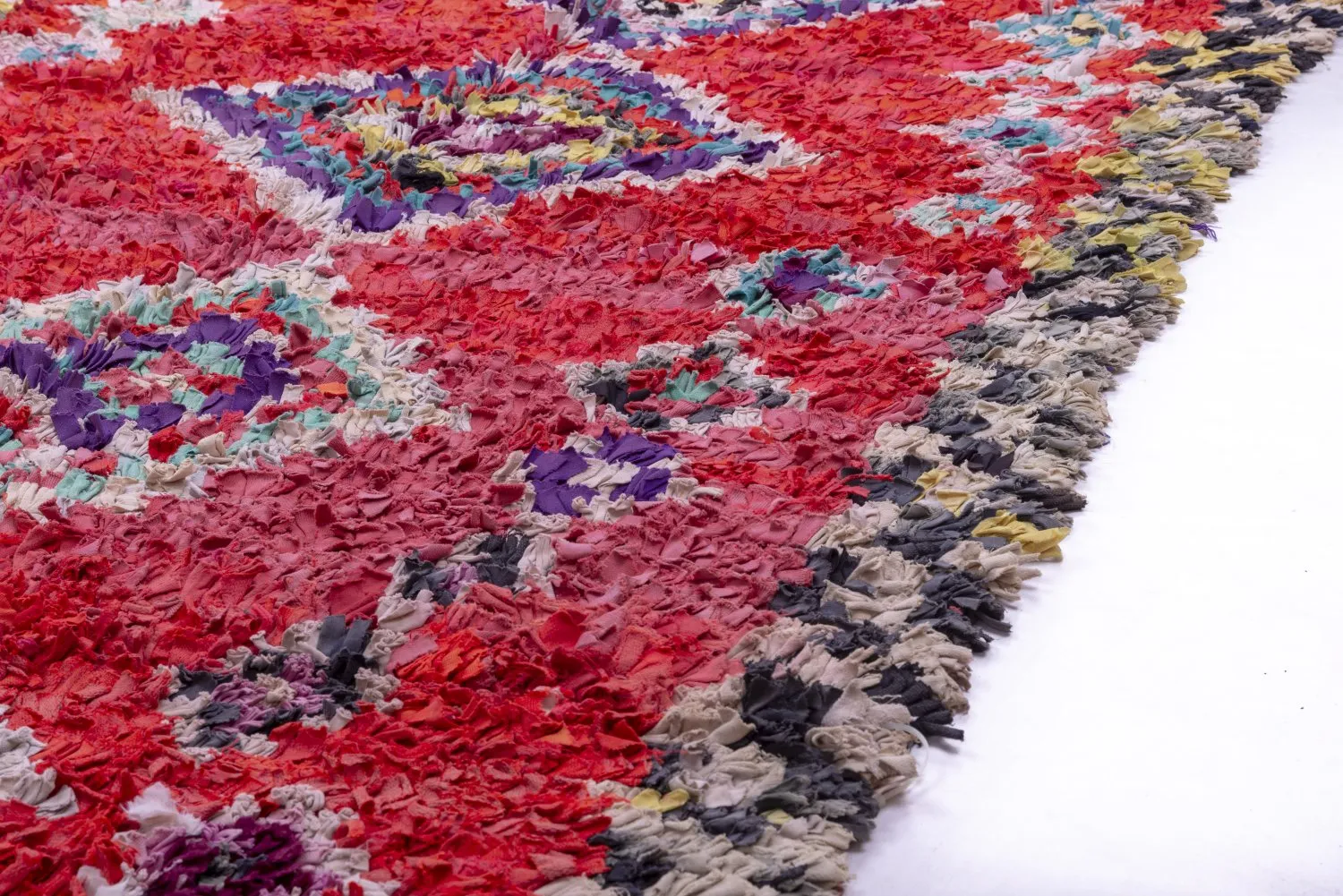 Marokkansk berber tæppe Boucherouite 220 x 125 cm