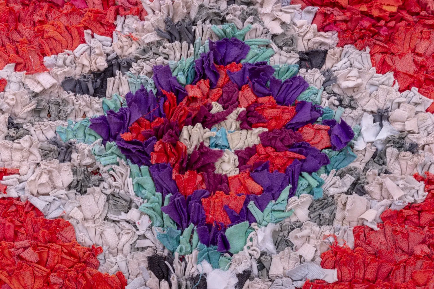 Marokkansk berber tæppe Boucherouite 220 x 125 cm