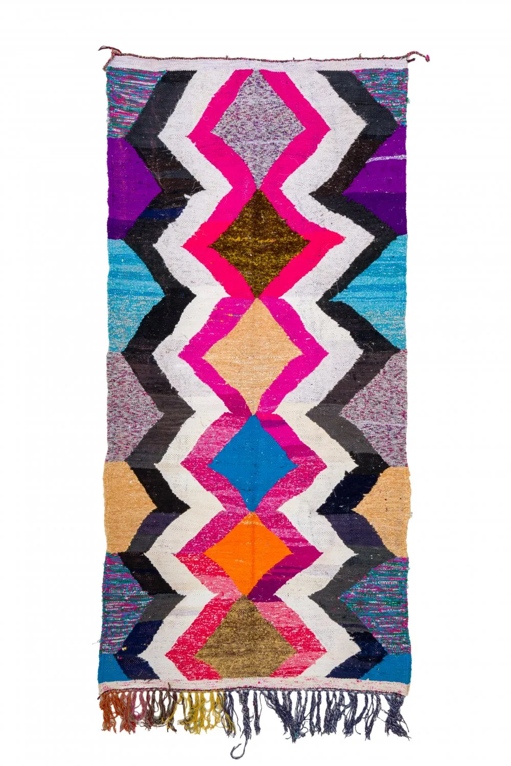 Marokkansk berber tæppe Boucherouite 120 x 265 cm