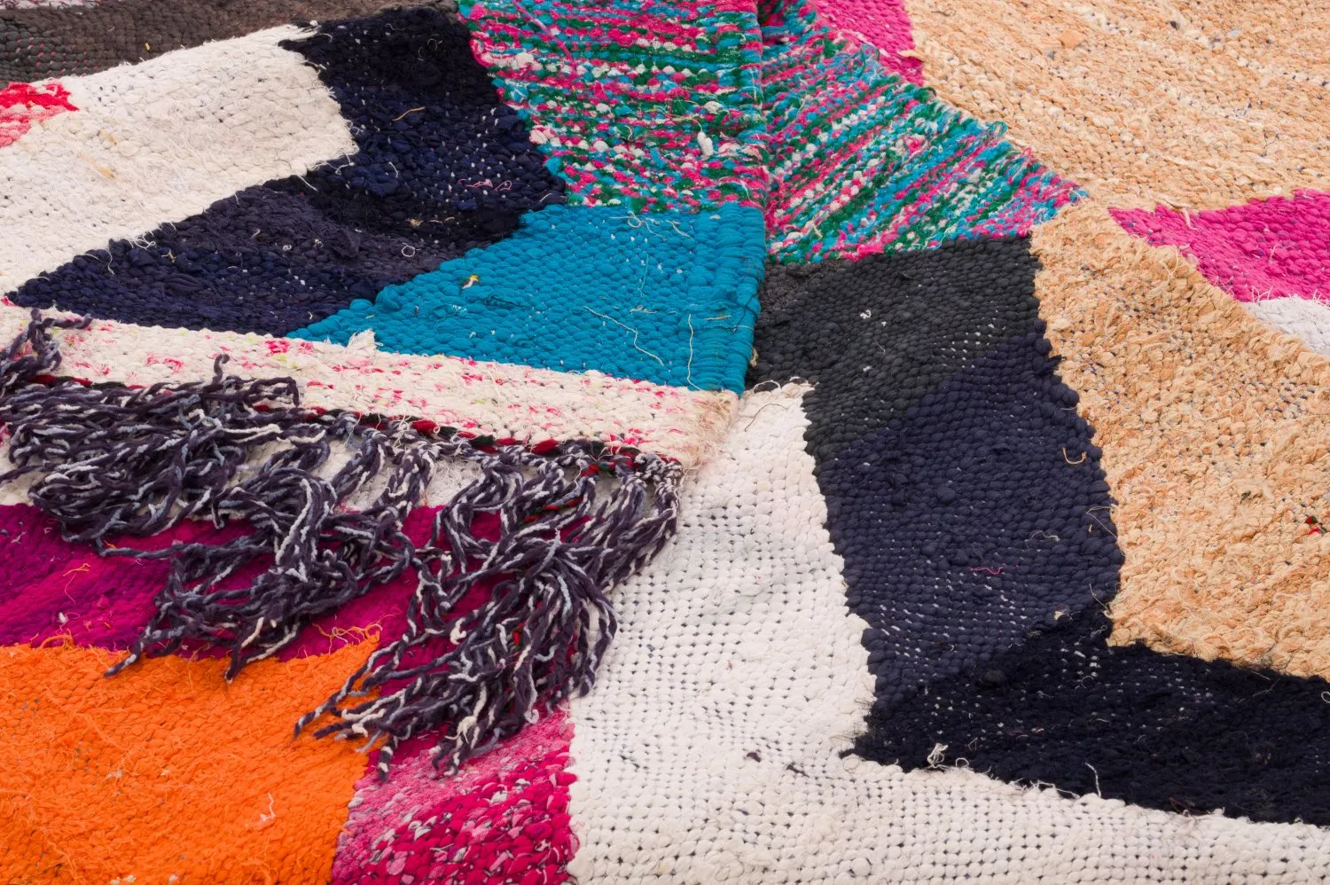 Marokkansk berber tæppe Boucherouite 120 x 265 cm