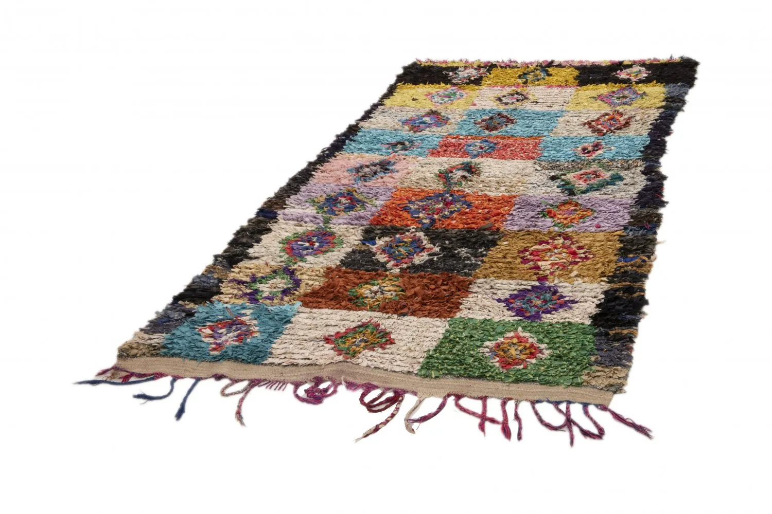 Marokkansk berber tæppe Boucherouite 260 x 135 cm