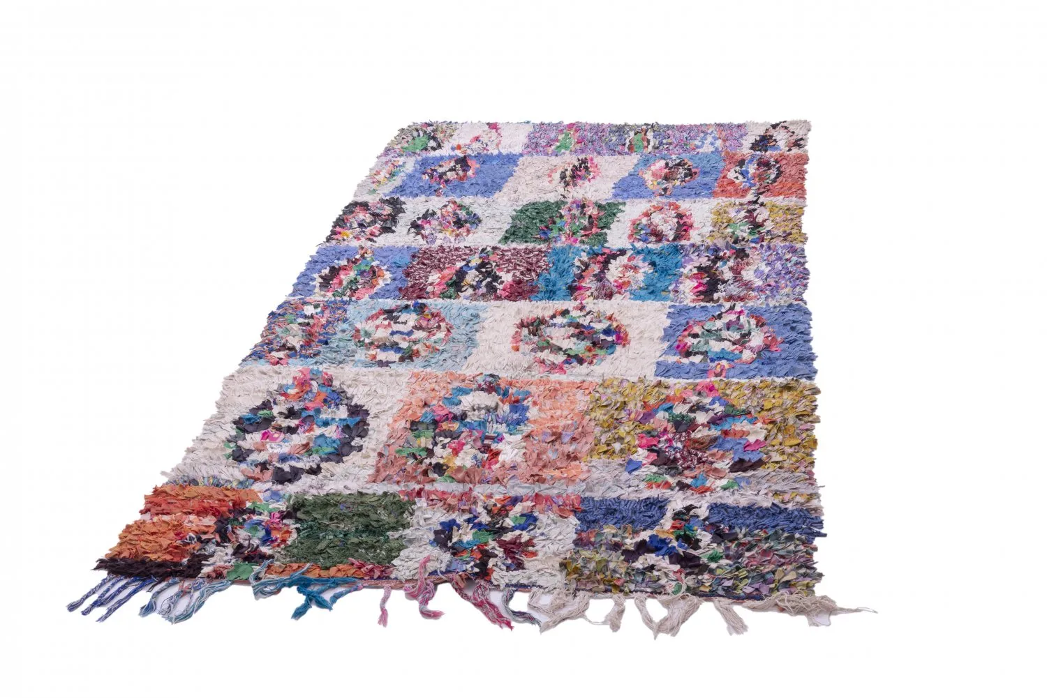 Marokkansk berber tæppe Boucherouite 245 x 130 cm
