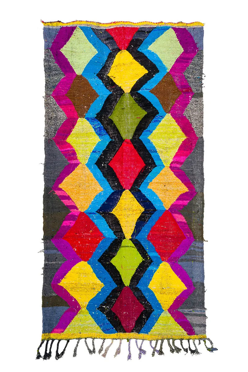 Marokkansk berber tæppe Boucherouite 140 x 275 cm