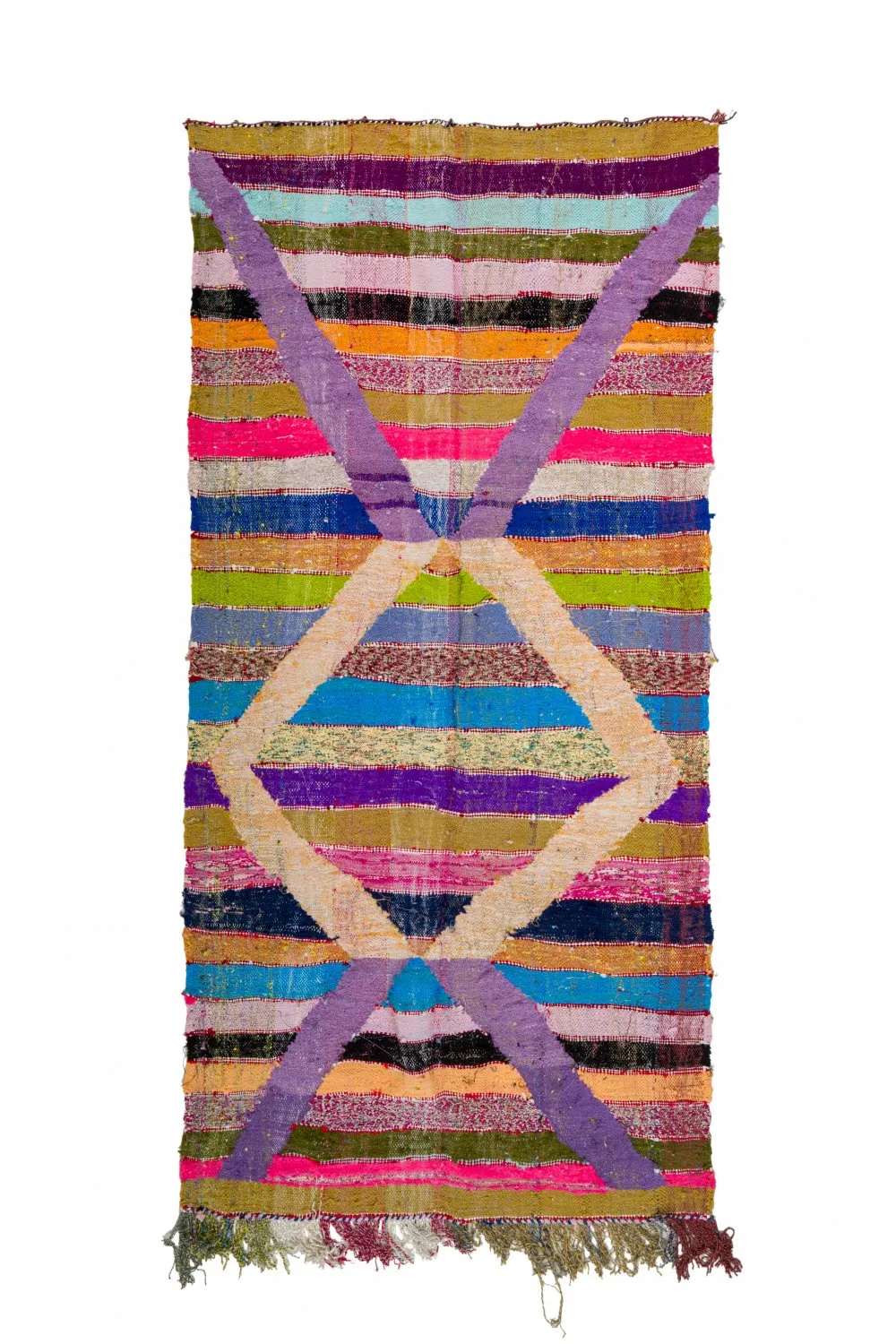 Marokkansk berber tæppe Boucherouite 125 x 265 cm