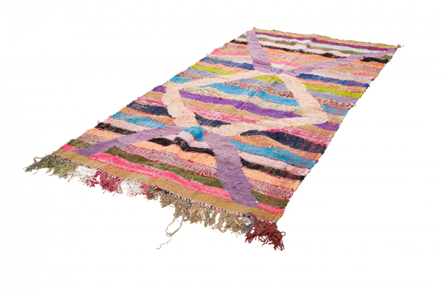 Marokkansk berber tæppe Boucherouite 125 x 265 cm