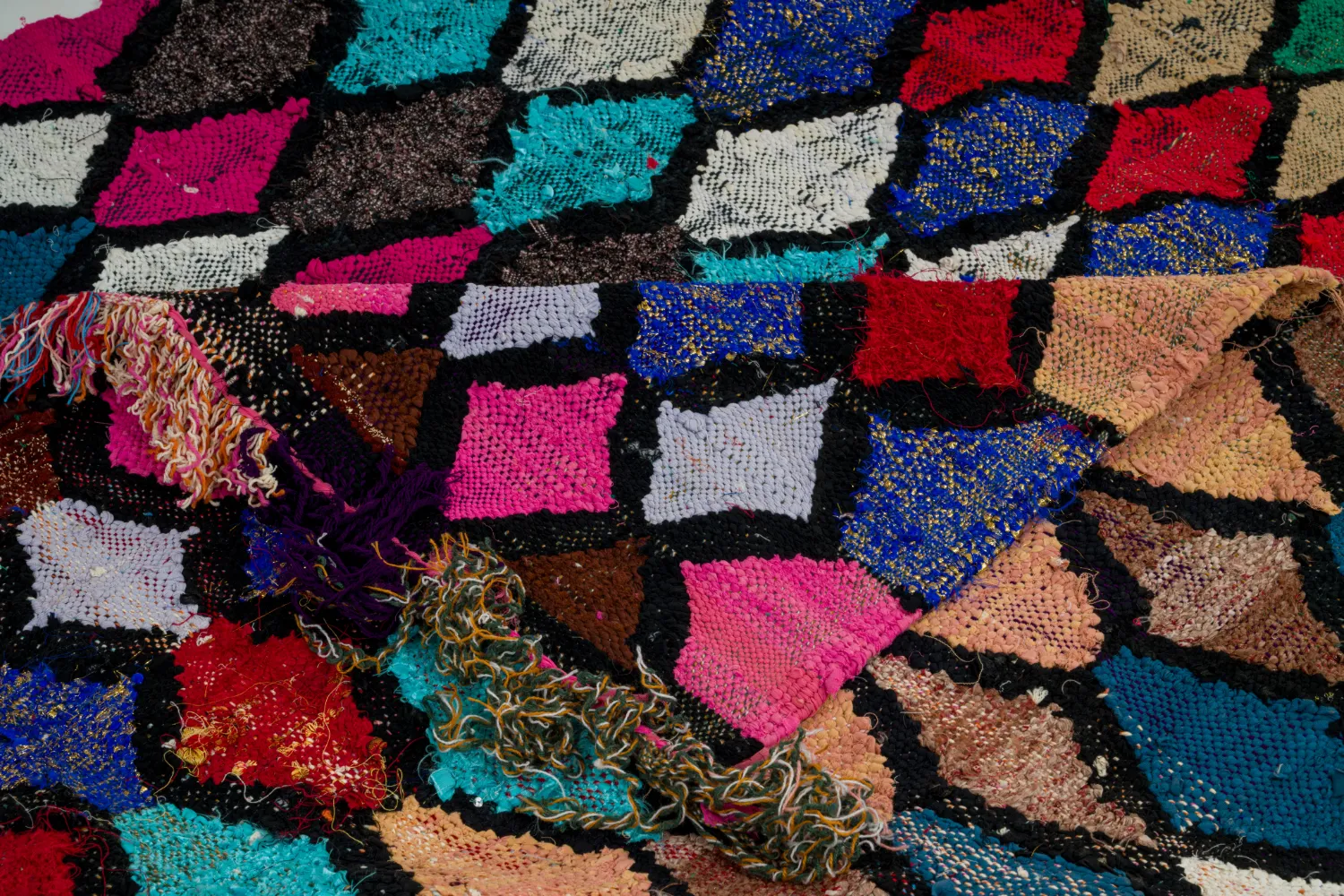 Marokkansk berber tæppe Boucherouite 155 x 205 cm