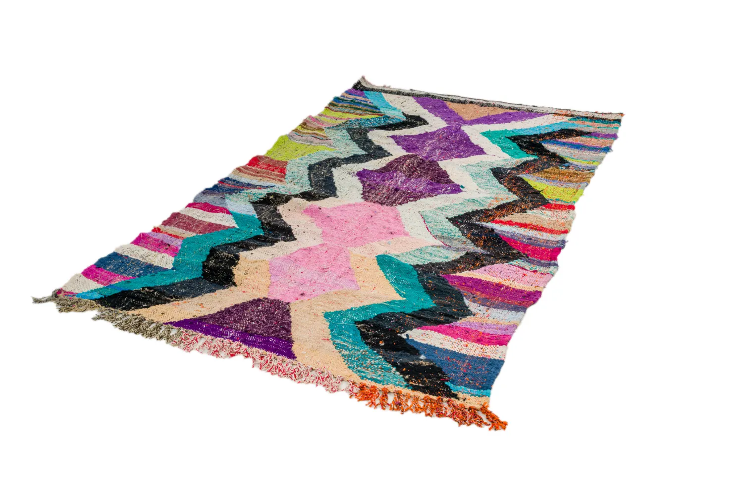 Marokkansk berber tæppe Boucherouite 130 x 235 cm