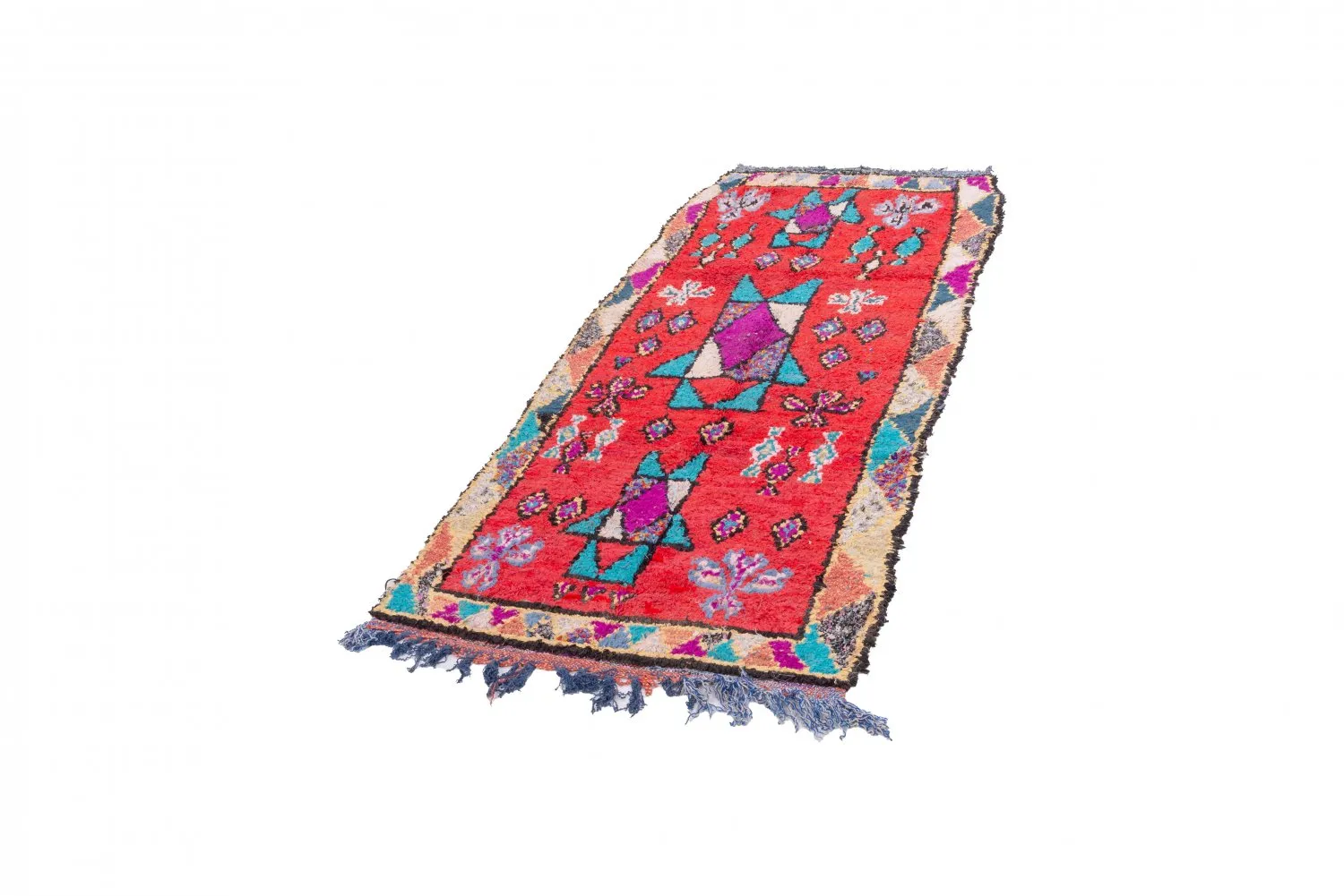 Marokkansk berber tæppe Boucherouite 245 x 95 cm