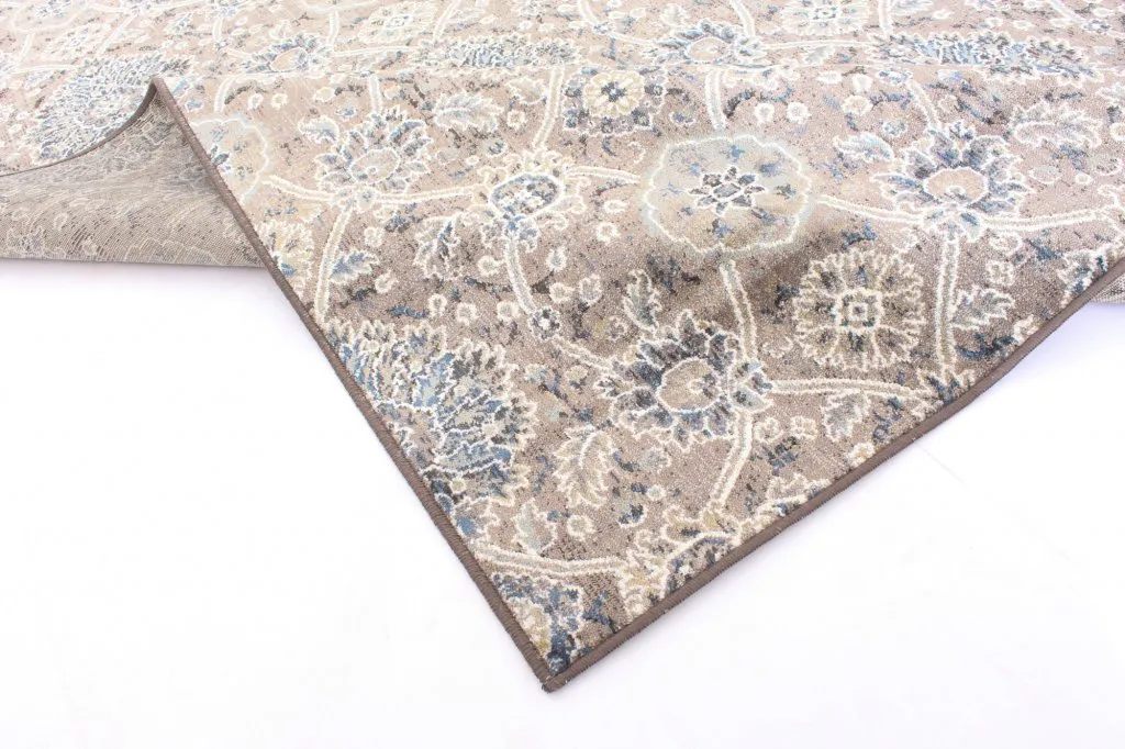 Wilton-tæppe - Sanandaj (blå-beige)