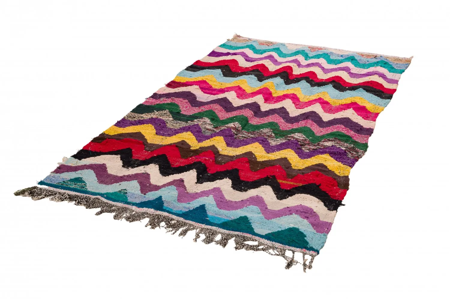 Marokkansk berber tæppe Boucherouite 125 x 235 cm