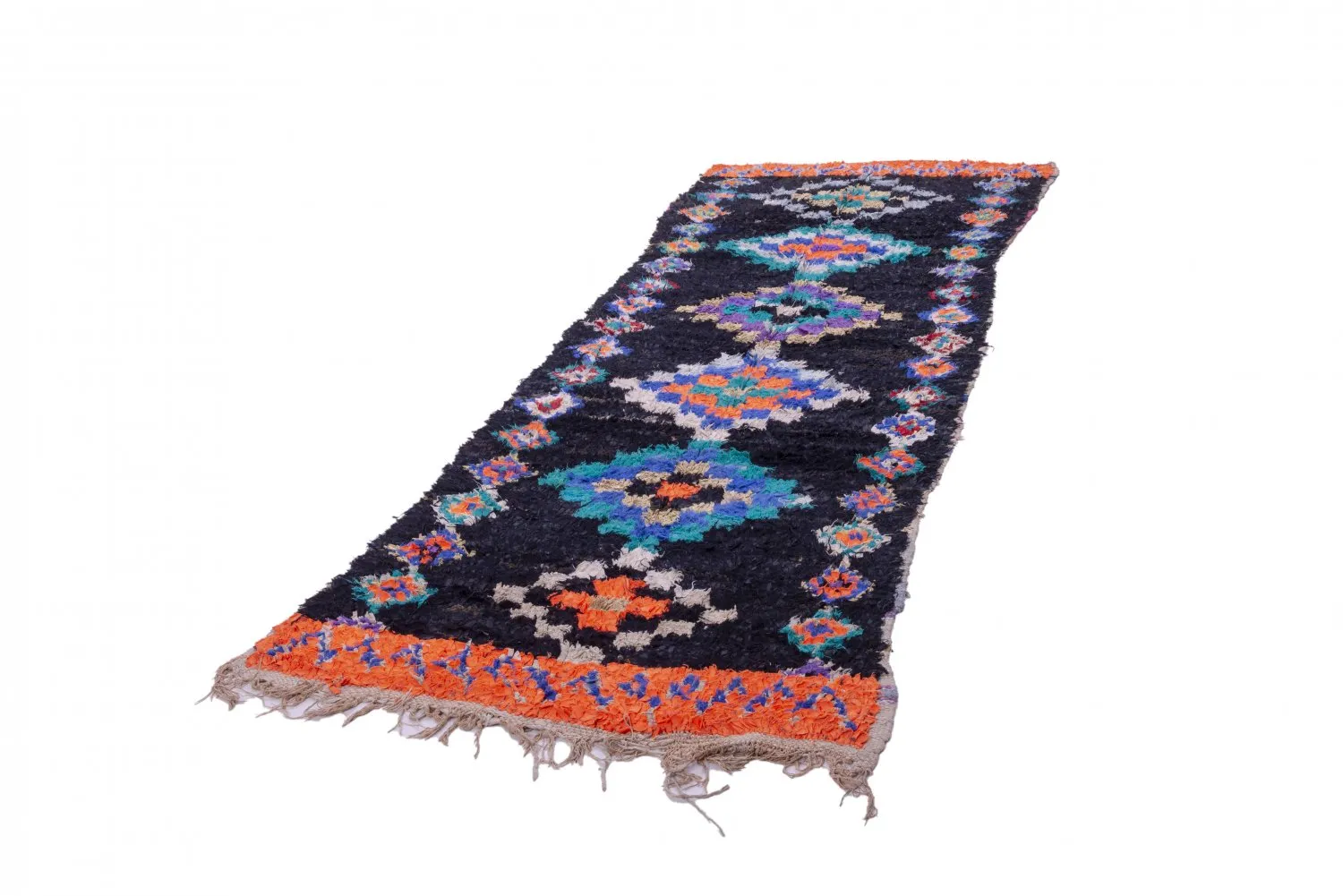 Marokkansk berber tæppe Boucherouite 330 x 115 cm