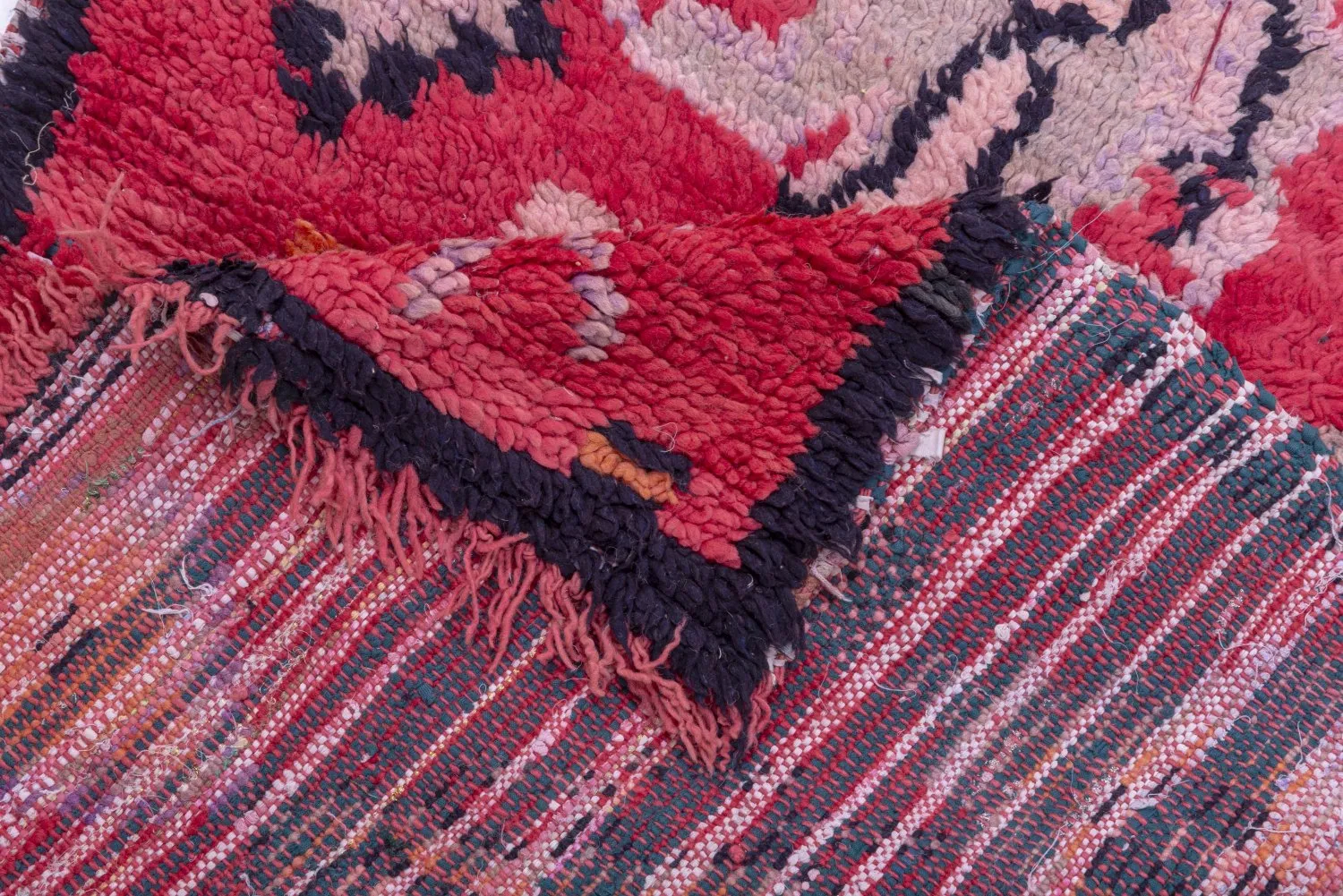 Marokkansk berber tæppe Boucherouite 240 x 90 cm