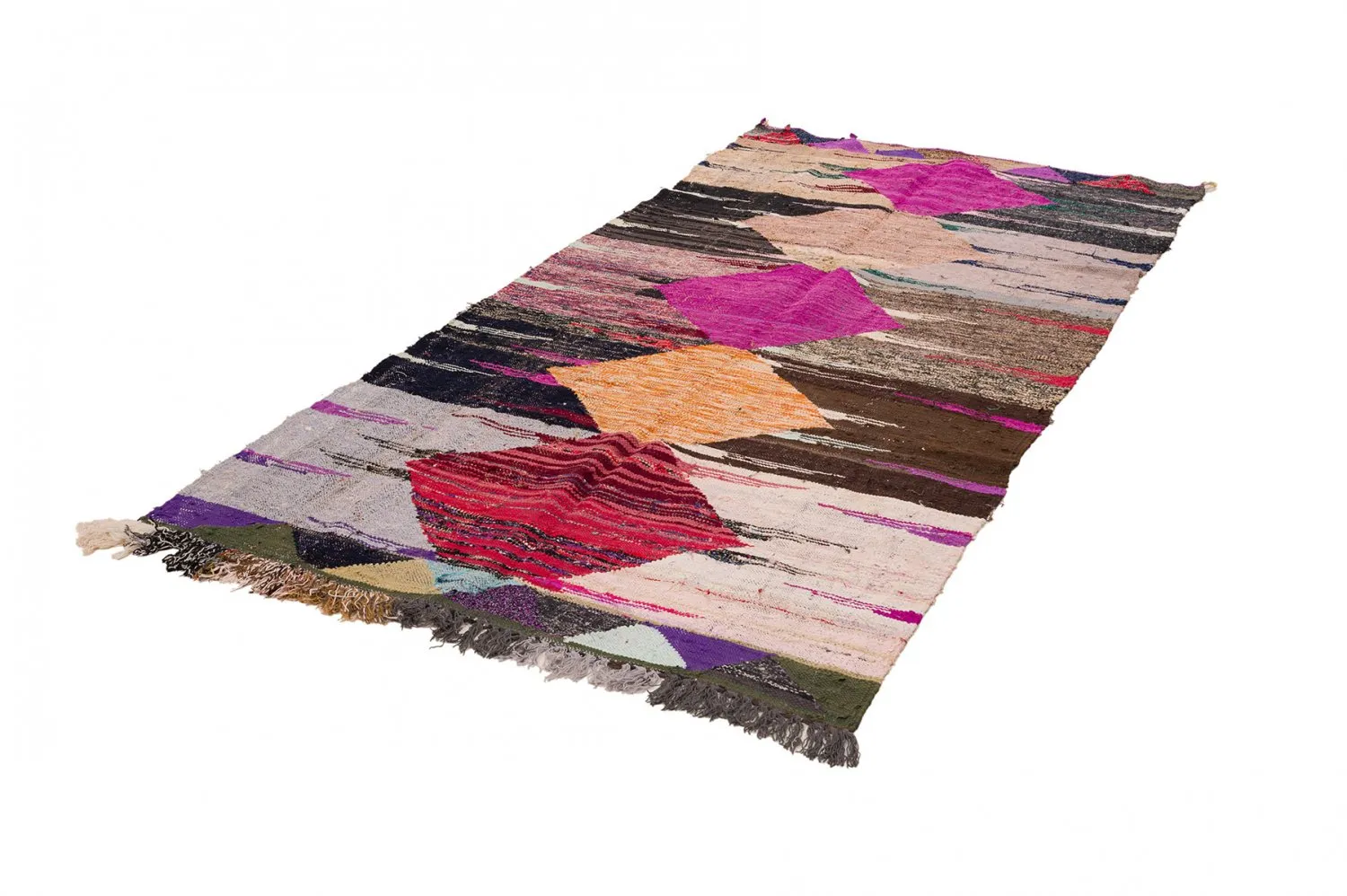 Marokkansk berber tæppe Boucherouite 130 x 275 cm