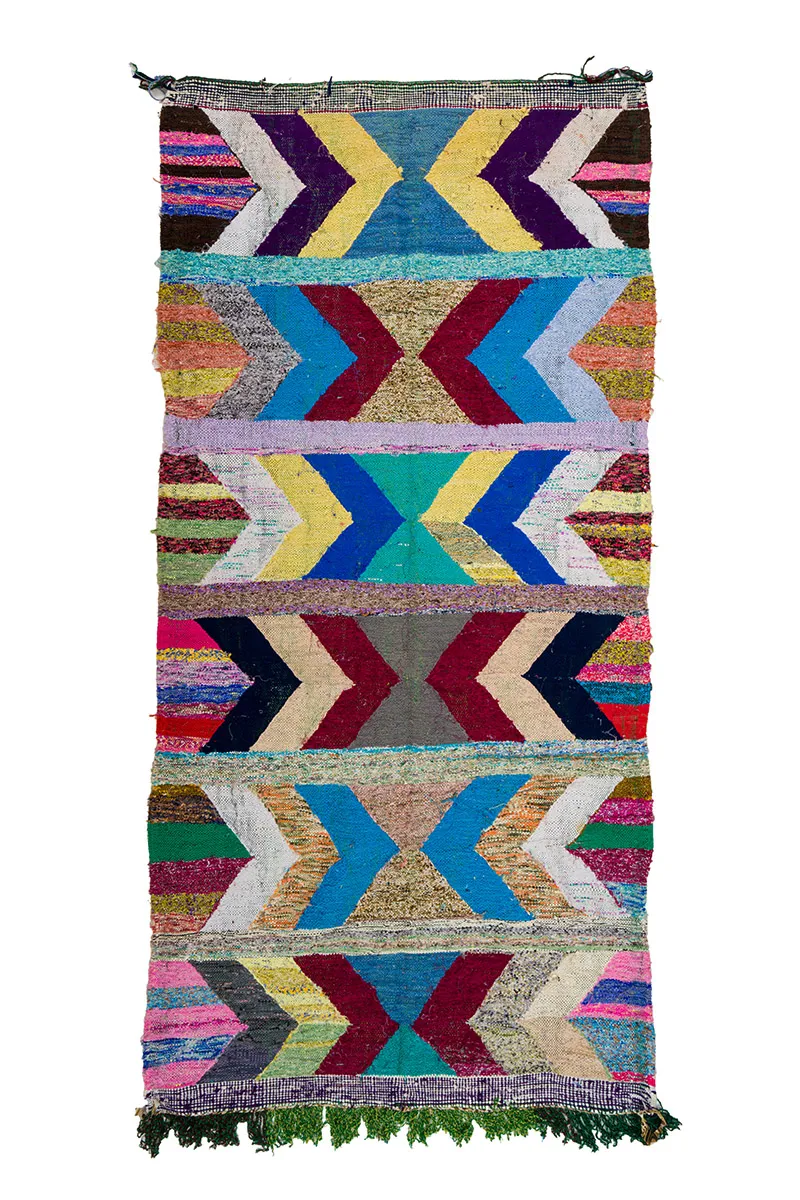 Marokkansk berber tæppe Boucherouite 130 x 275 cm