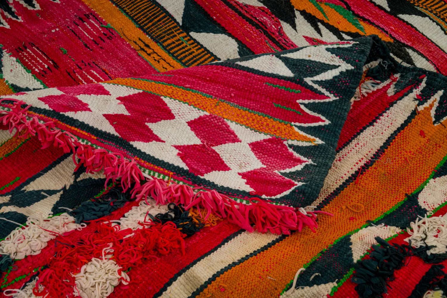 Marokkansk berber tæppe Boucherouite 150 x 365 cm