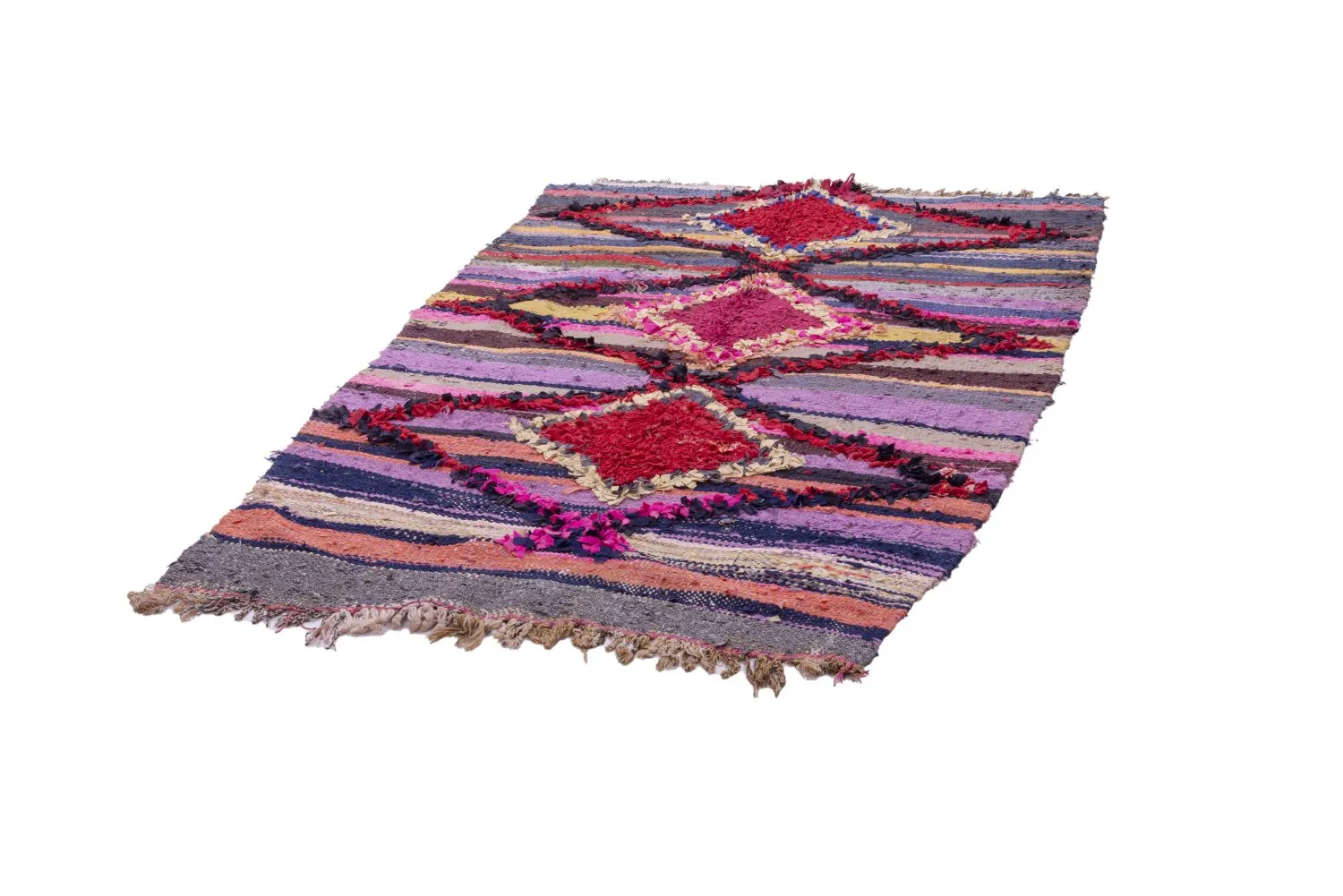 Marokkansk berber tæppe Boucherouite 210 x 130 cm