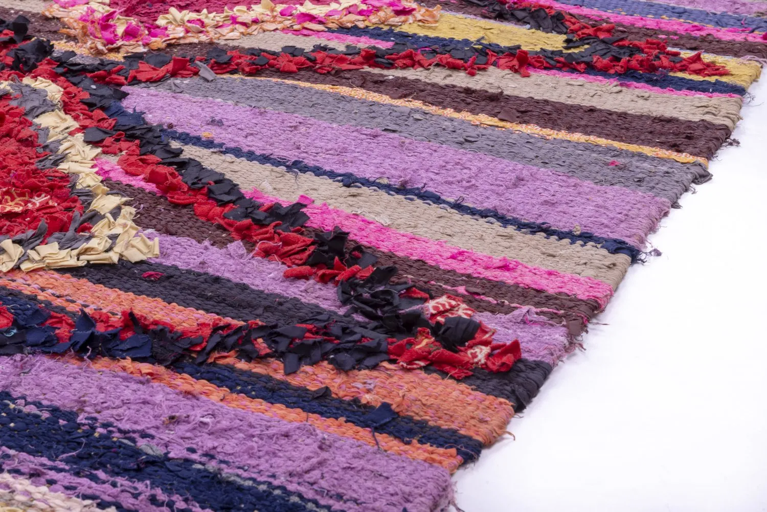 Marokkansk berber tæppe Boucherouite 210 x 130 cm