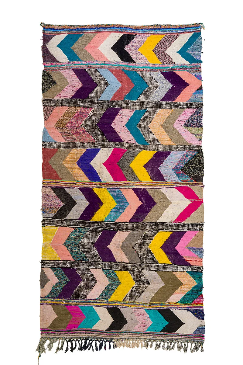 Marokkansk berber tæppe Boucherouite 160 x 325 cm