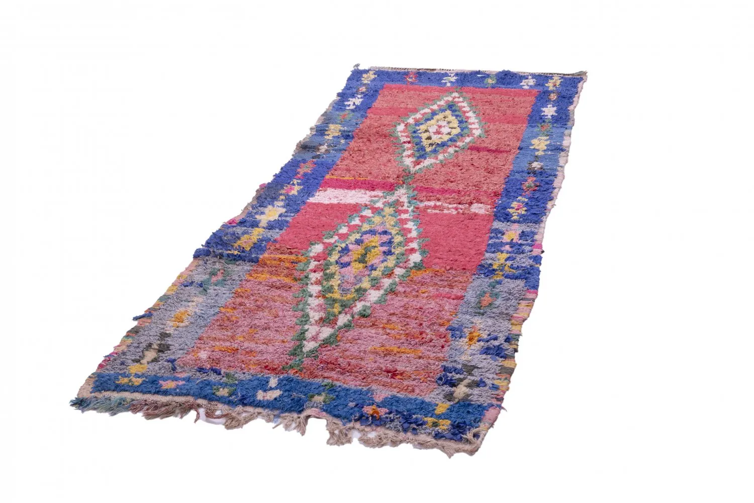 Marokkansk berber tæppe Boucherouite 260 x 105 cm