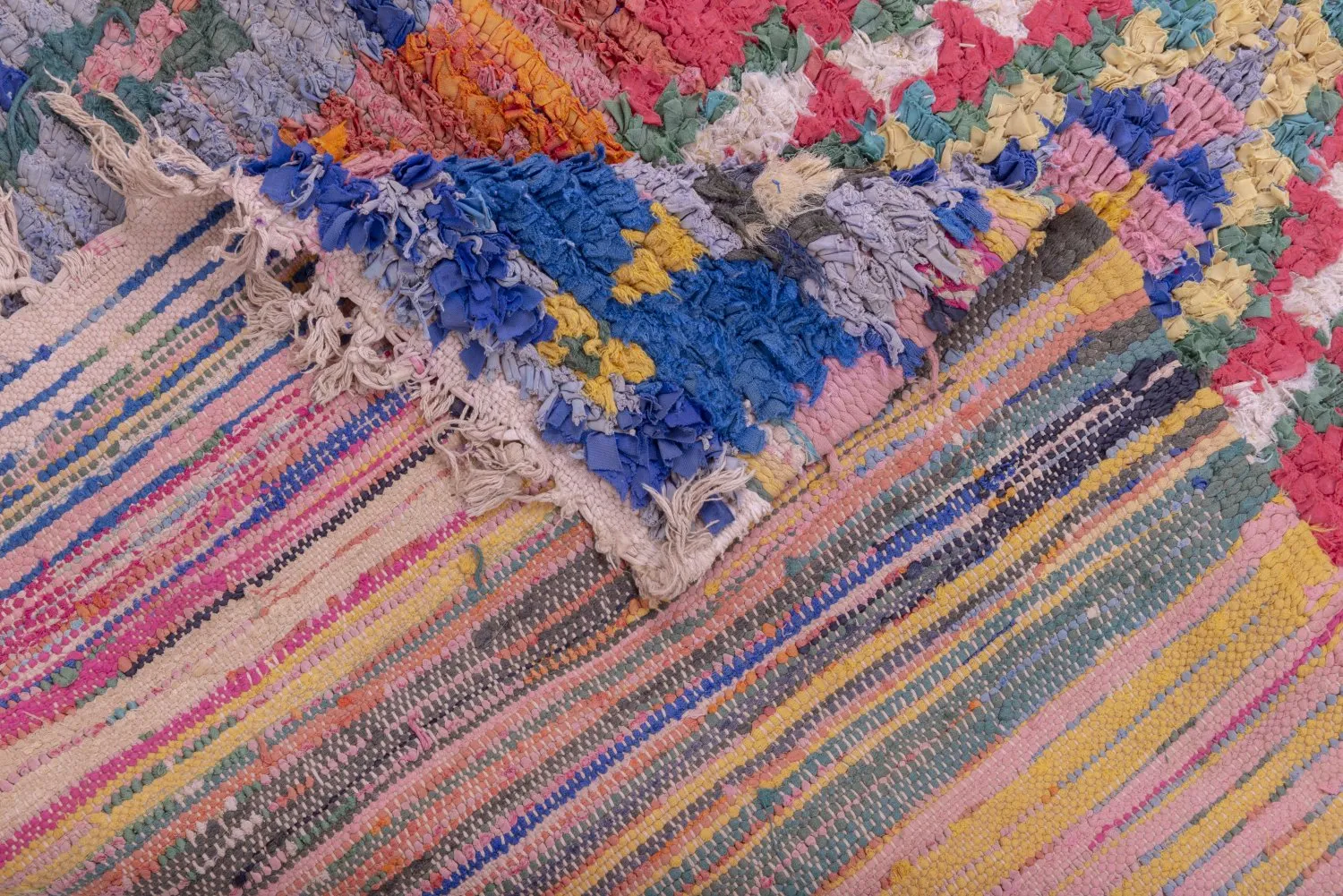 Marokkansk berber tæppe Boucherouite 260 x 105 cm