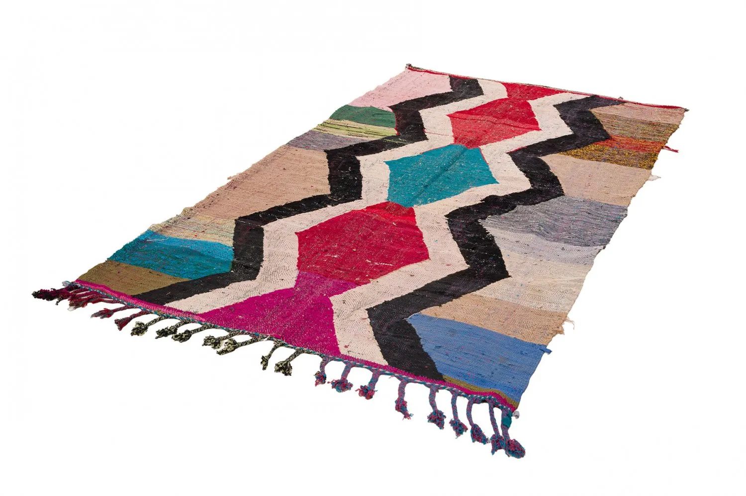 Marokkansk berber tæppe Boucherouite 145 x 265 cm