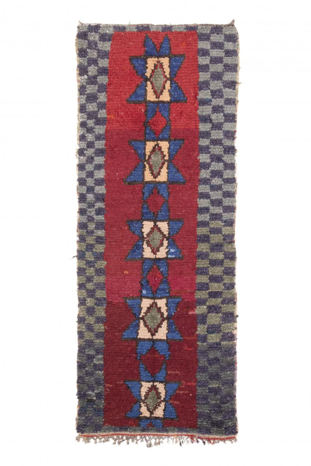 Marokkansk berber tæppe Boucherouite 230 x 85 cm