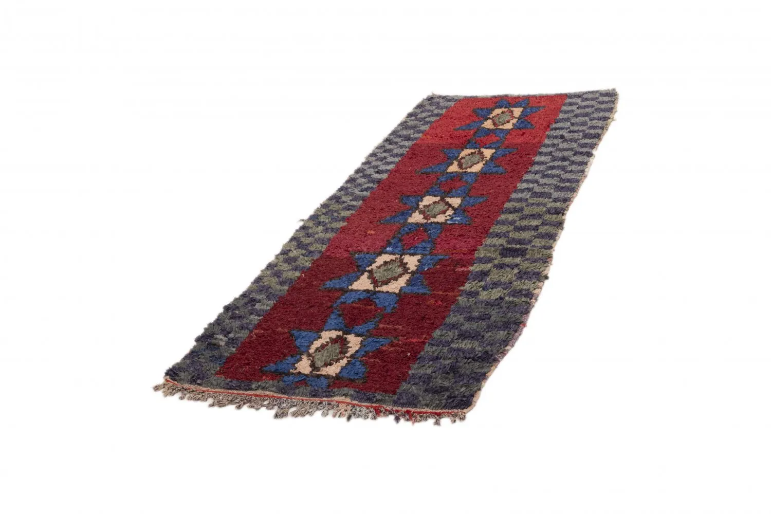Marokkansk berber tæppe Boucherouite 230 x 85 cm
