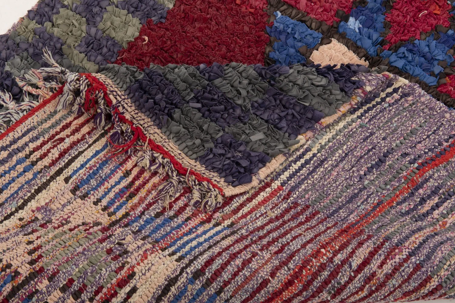 Marokkansk berber tæppe Boucherouite 230 x 85 cm