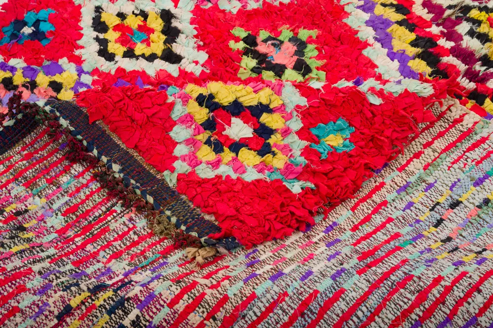 Marokkansk berber tæppe Boucherouite 320 x 130 cm