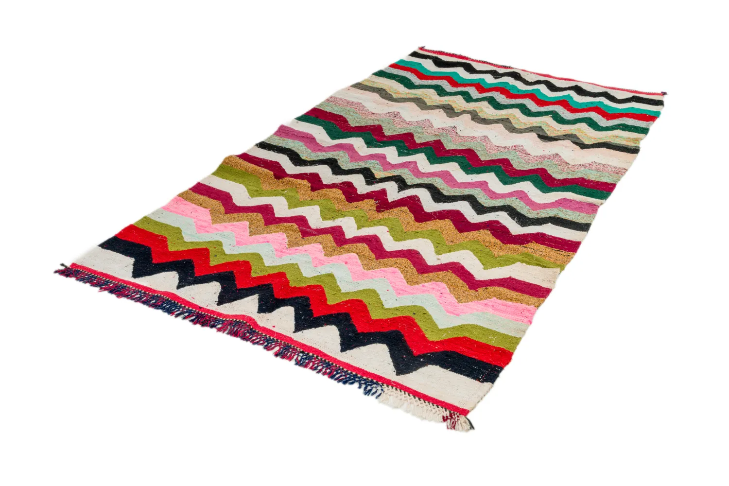 Marokkansk berber tæppe Boucherouite 120 x 235 cm