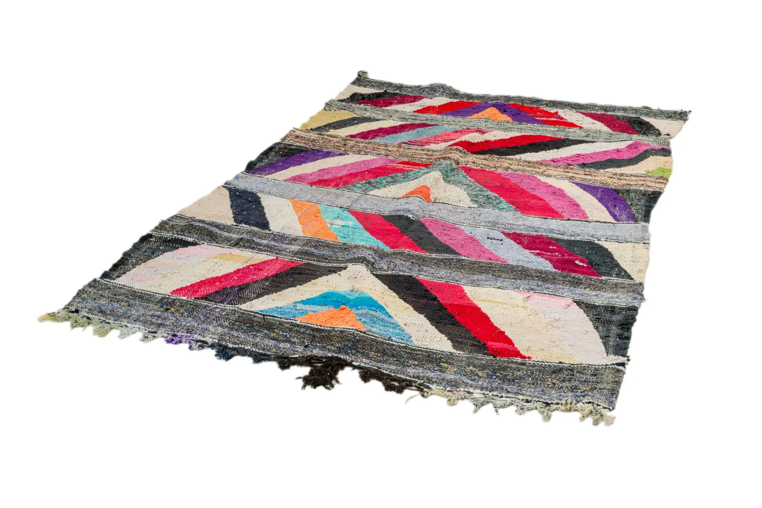 Marokkansk berber tæppe Boucherouite 140 x 210 cm