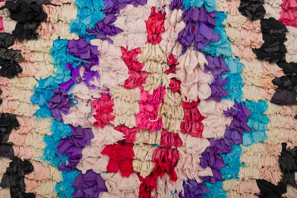 Marokkansk berber tæppe Boucherouite 305 x 155 cm