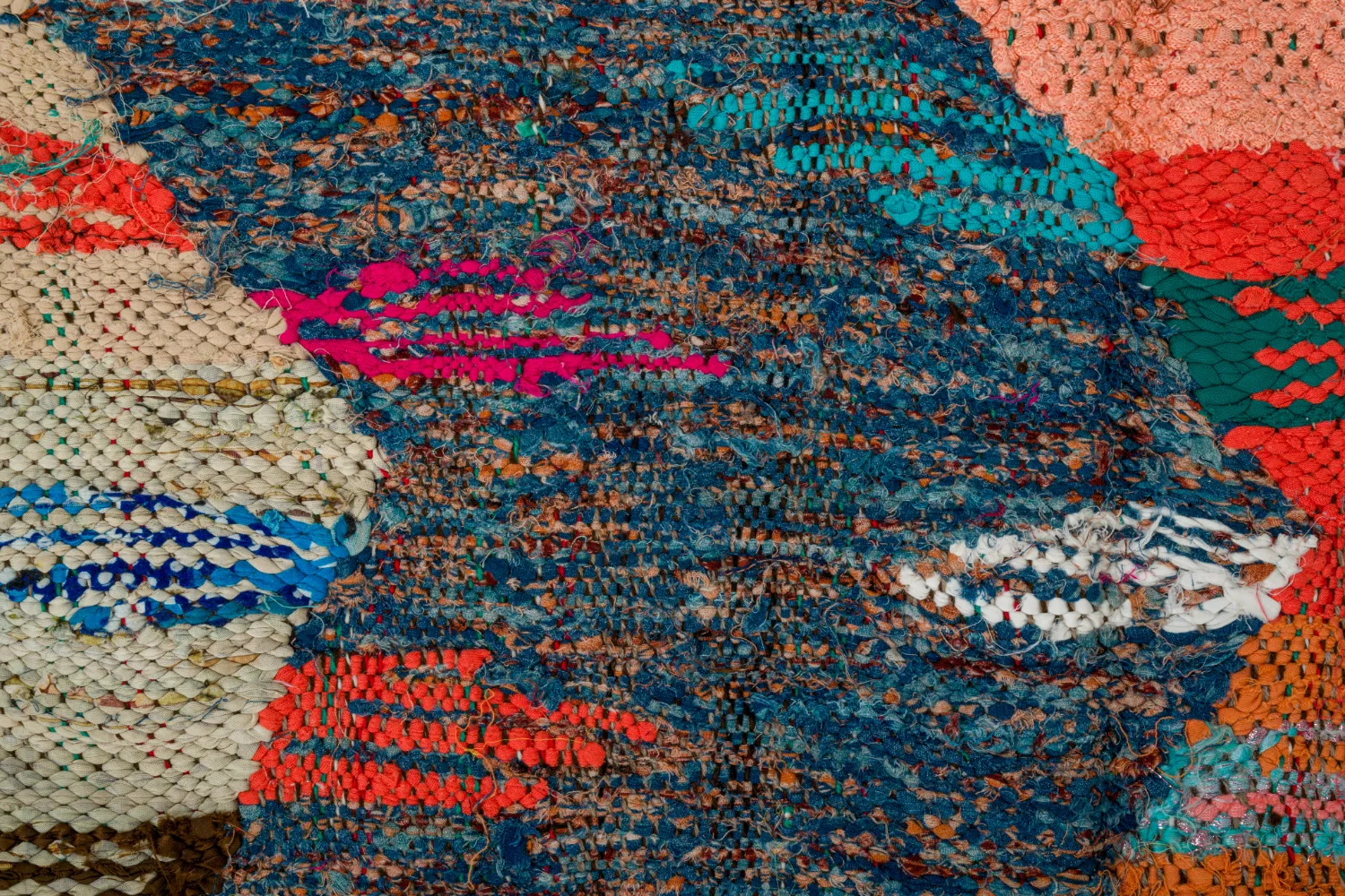 Marokkansk berber tæppe Boucherouite 135 x 265 cm