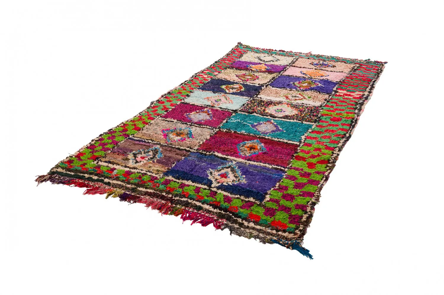 Marokkansk berber tæppe Boucherouite 145 x 305 cm