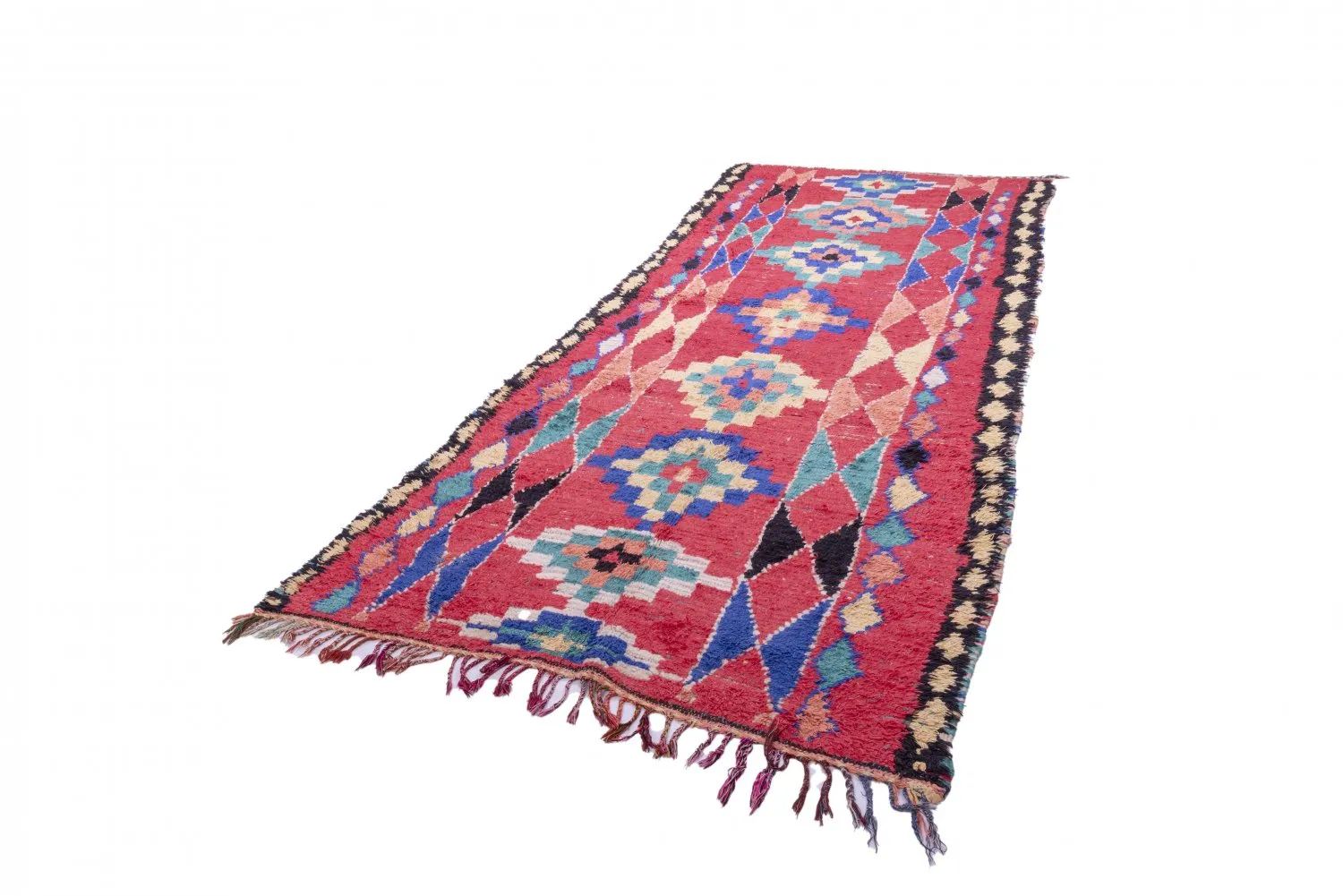 Marokkansk berber tæppe Boucherouite 365 x 145 cm