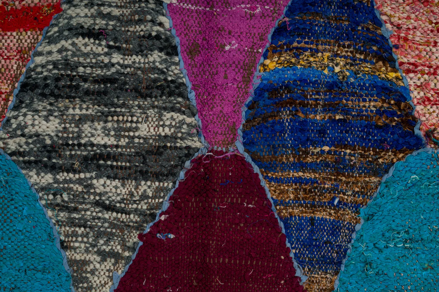 Marokkansk berber tæppe Boucherouite 125 x 225 cm