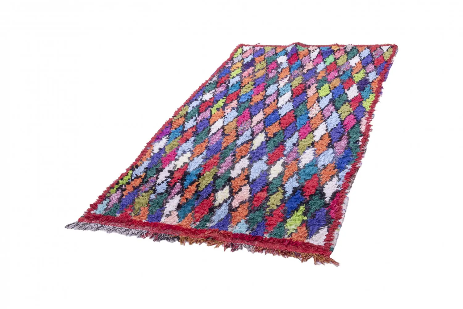 Marokkansk berber tæppe Boucherouite 230 x 115 cm