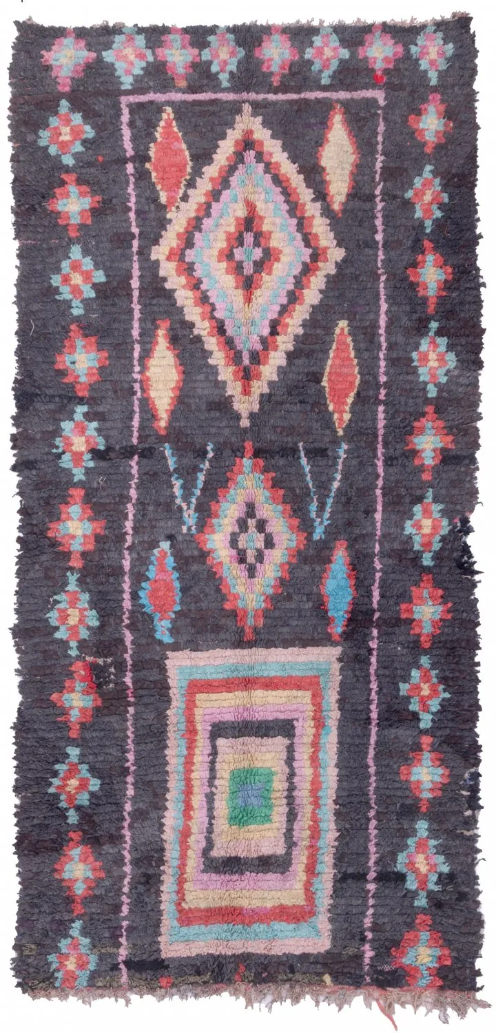 Marokkansk berber tæppe Boucherouite 240 x 120 cm