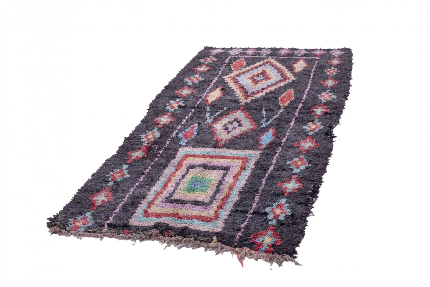 Marokkansk berber tæppe Boucherouite 240 x 120 cm