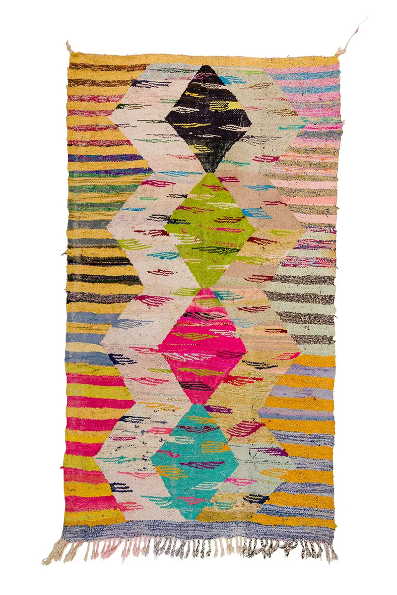 Marokkansk berber tæppe Boucherouite 140 x 250 cm