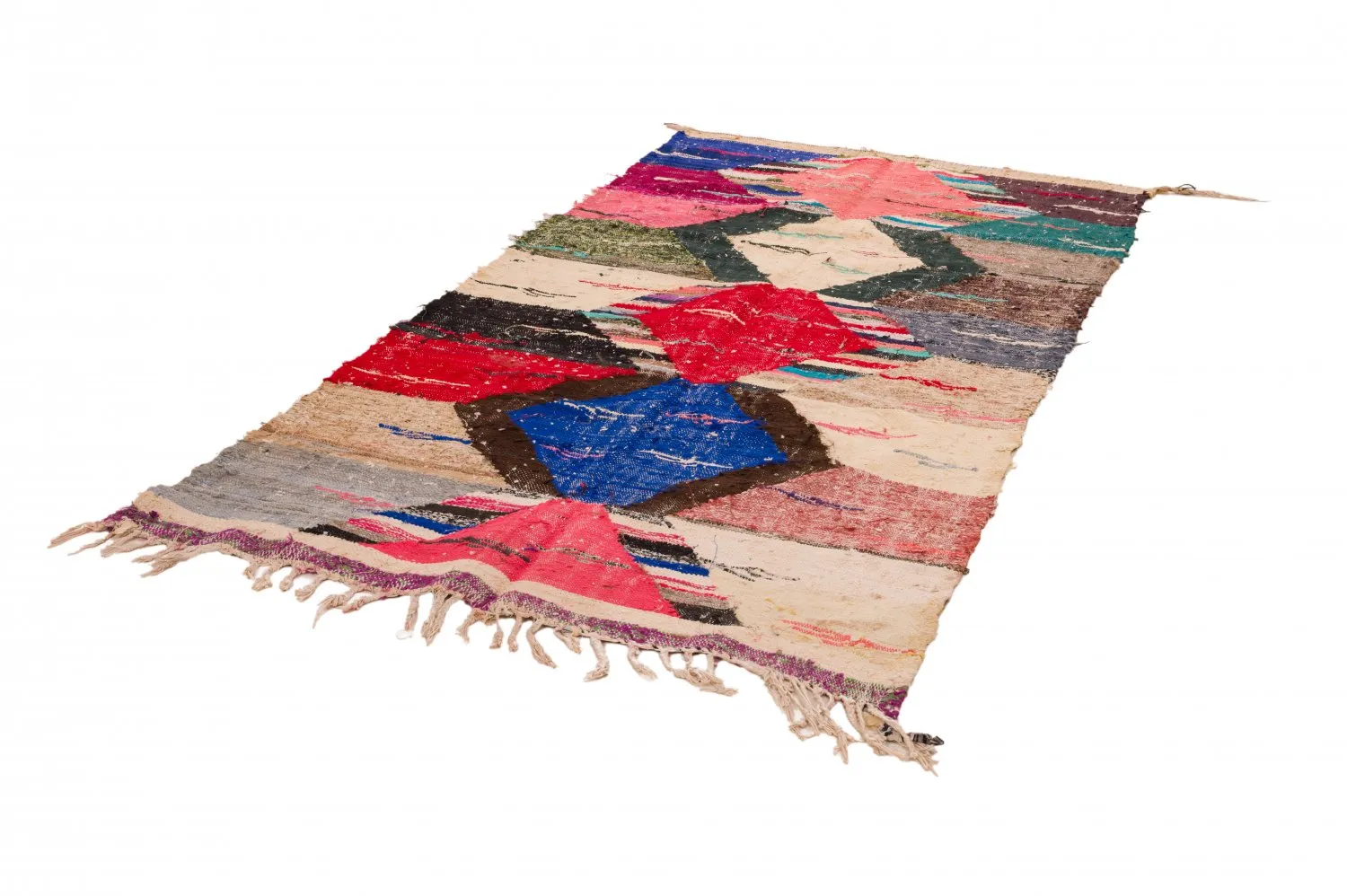 Marokkansk berber tæppe Boucherouite 125 x 240 cm