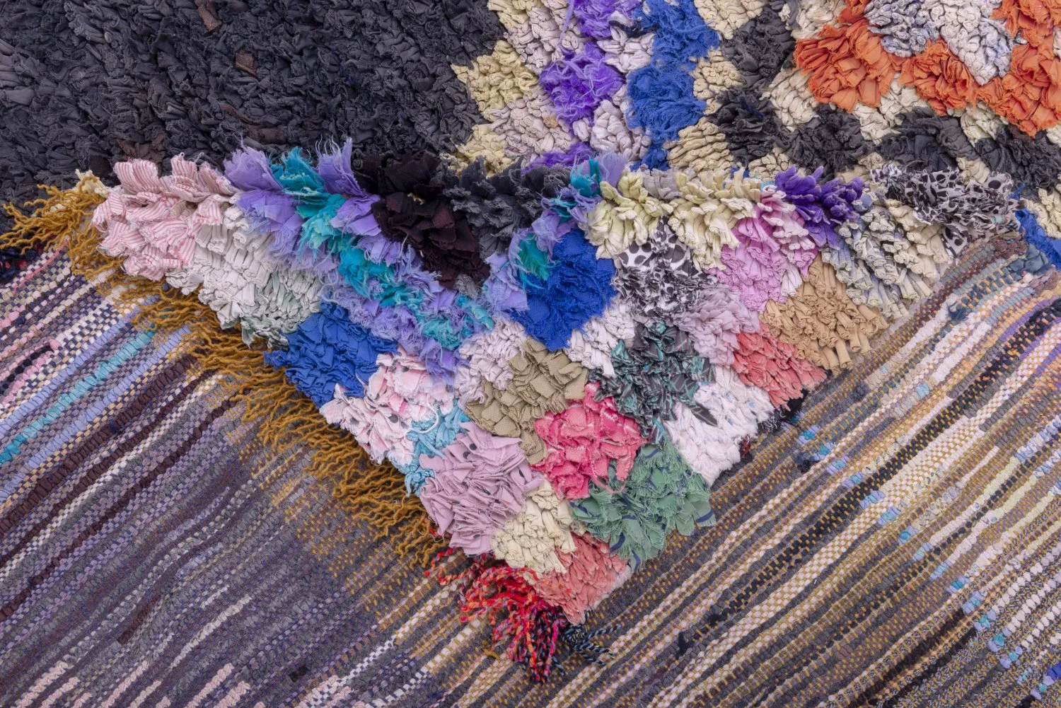 Marokkansk berber tæppe Boucherouite 215 x 160 cm