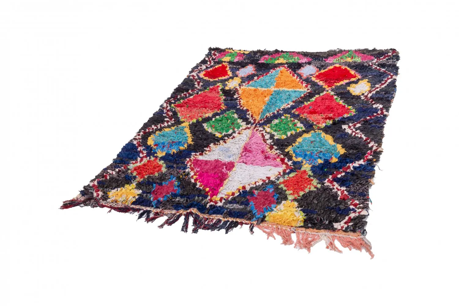 Marokkansk berber tæppe Boucherouite 190 x 135 cm