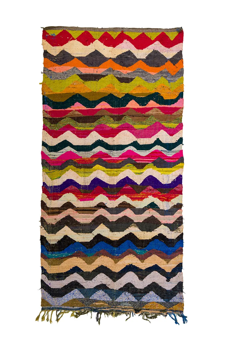 Marokkansk berber tæppe Boucherouite 140 x 295 cm