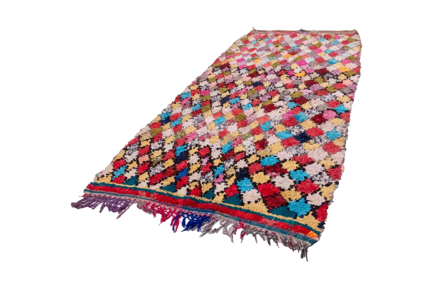 Marokkansk berber tæppe Boucherouite 300 x 135 cm
