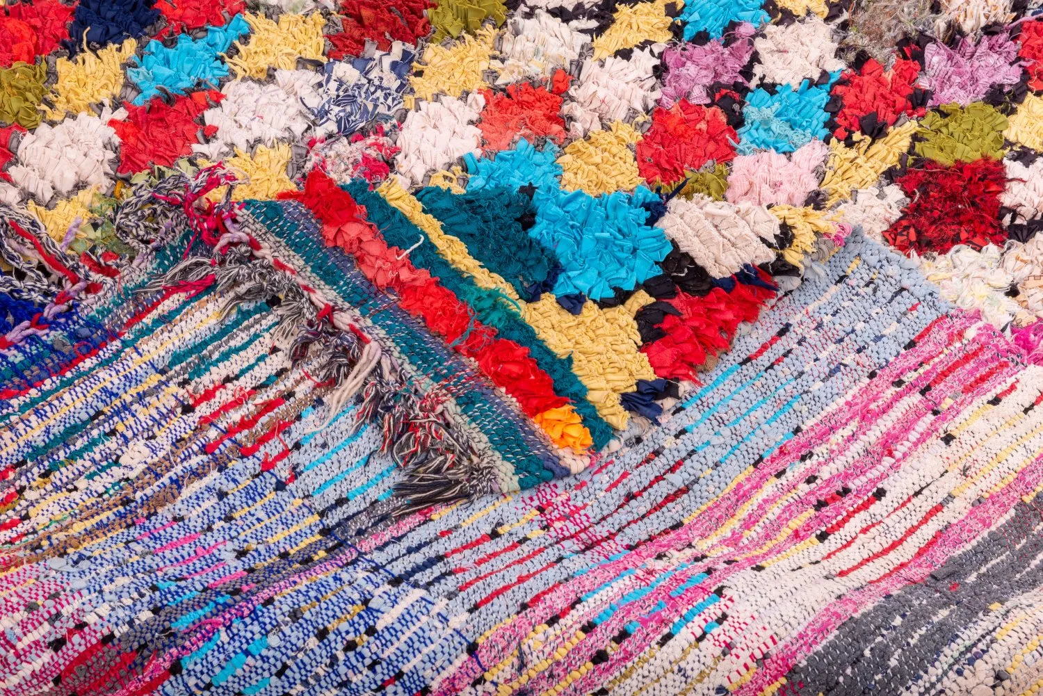 Marokkansk berber tæppe Boucherouite 300 x 135 cm