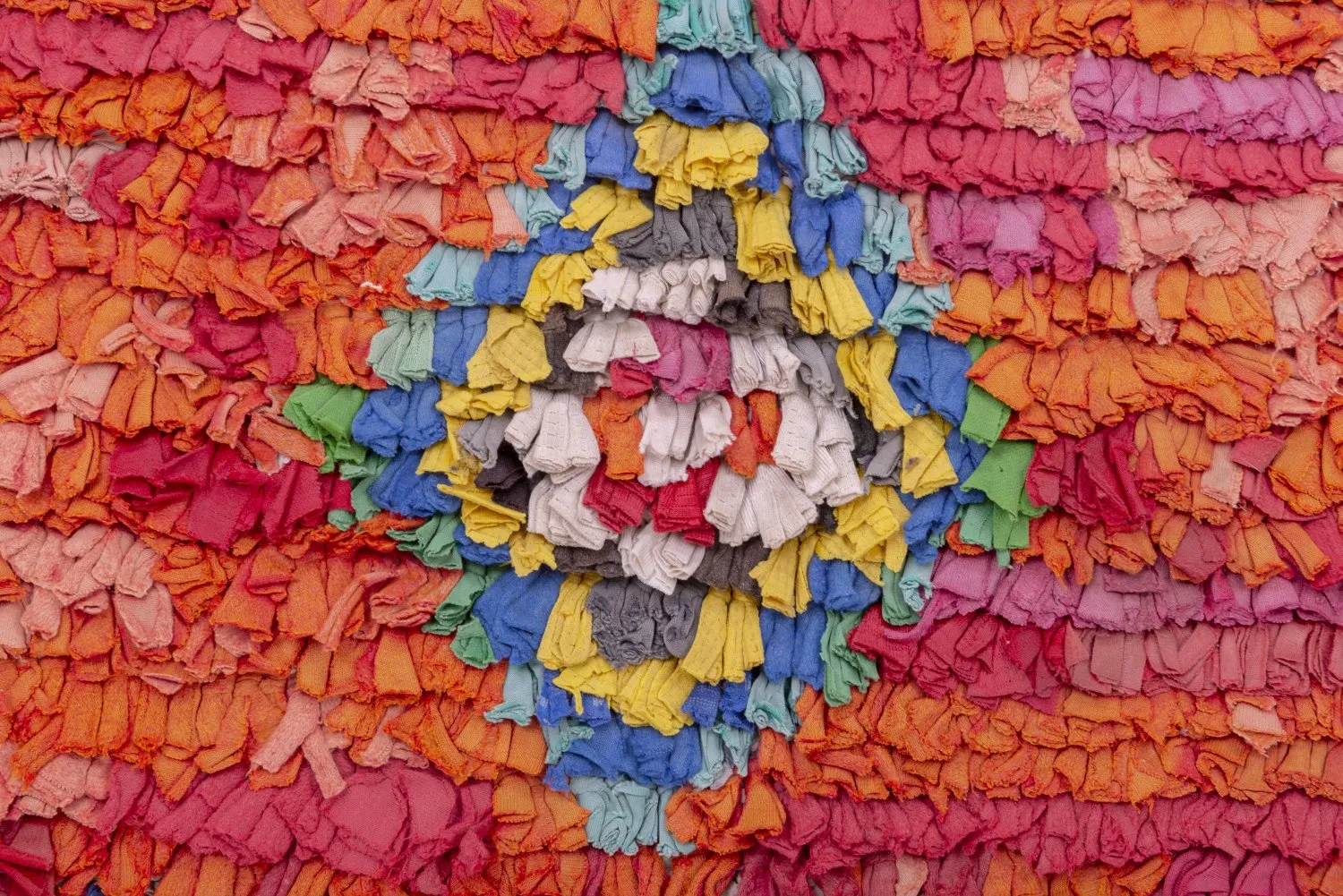 Marokkansk berber tæppe Boucherouite 220 x 140 cm