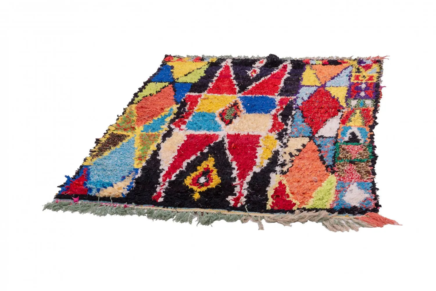 Marokkansk berber tæppe Boucherouite 170 x 130 cm
