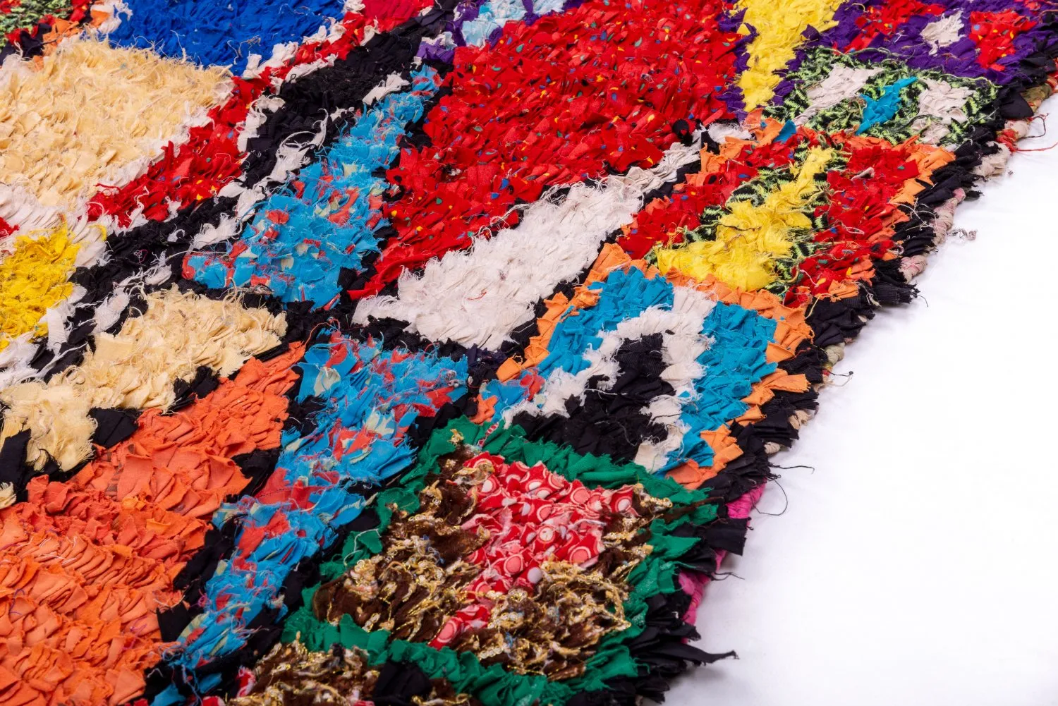 Marokkansk berber tæppe Boucherouite 170 x 130 cm
