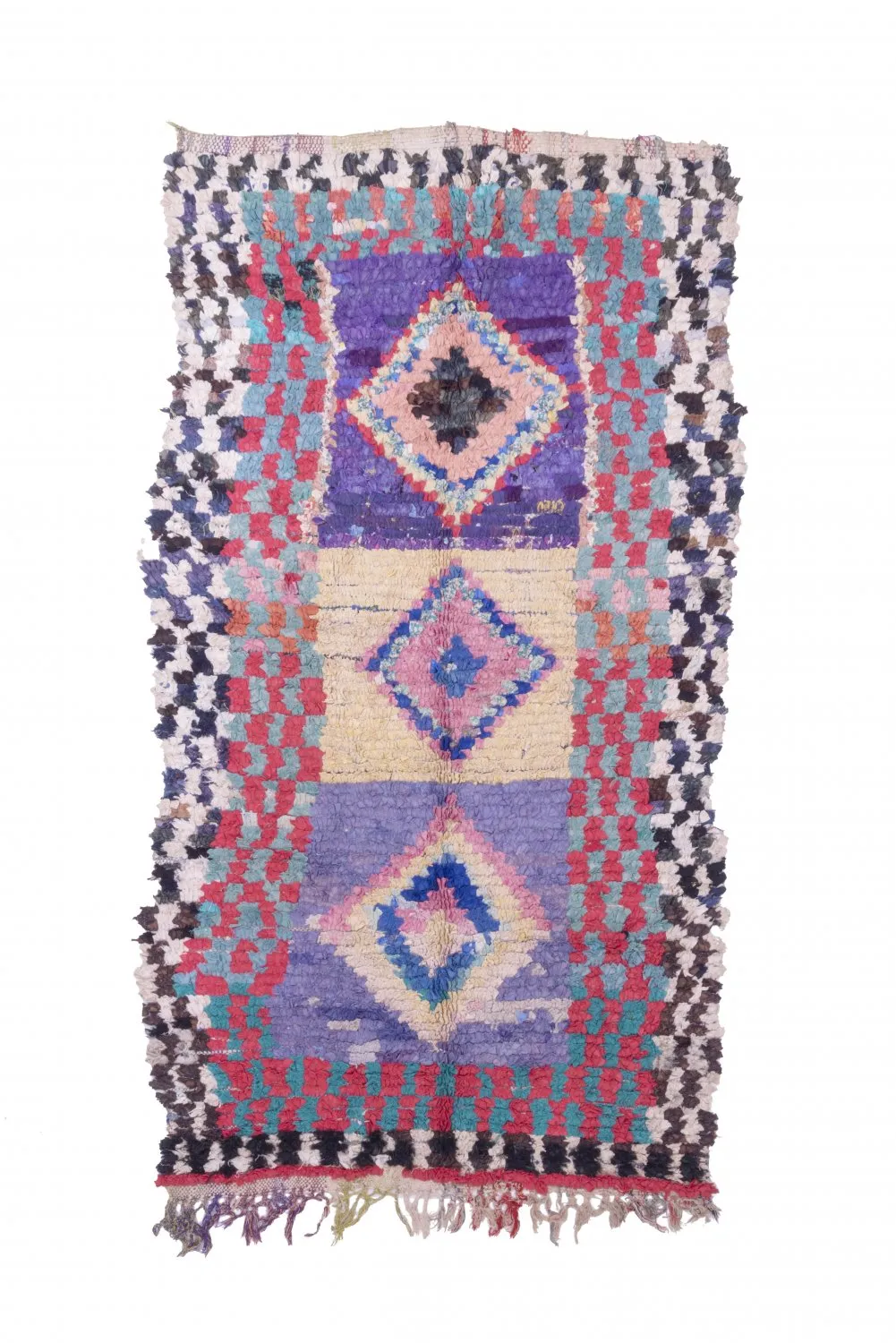 Marokkansk berber tæppe Boucherouite 225 x 125 cm
